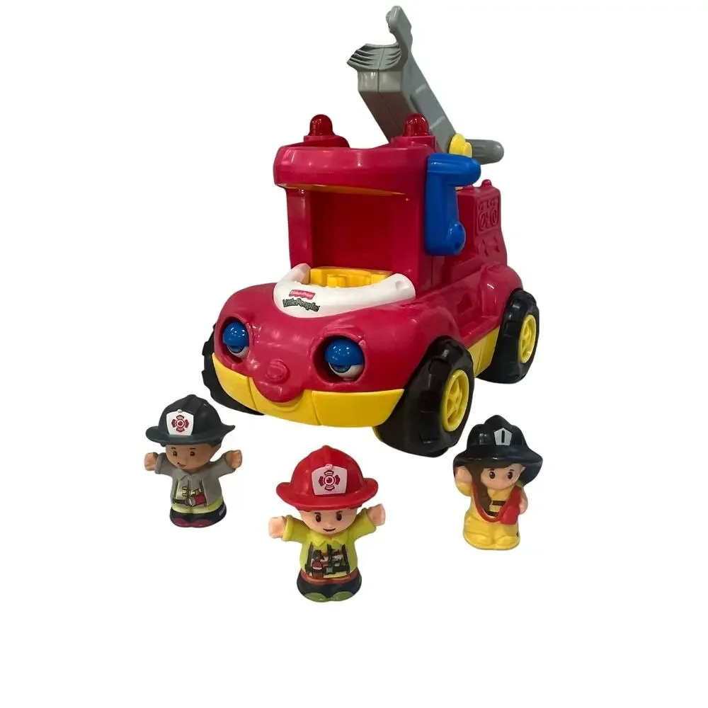 Vintage 2002 Fisher-Price Little People Talking Fire Truck Lights & Sounds
